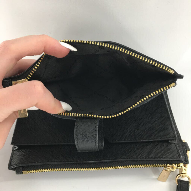 double zip bi-fold wristlet/wallet/clutch