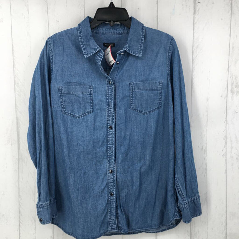 L Button down denim l/s top