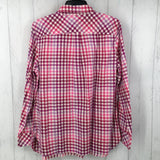 L Plaid button down l/s top