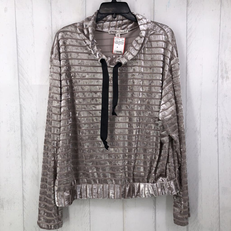 XL Velvet striped l/s top