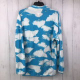 S Fleece cloud print zip up jacket