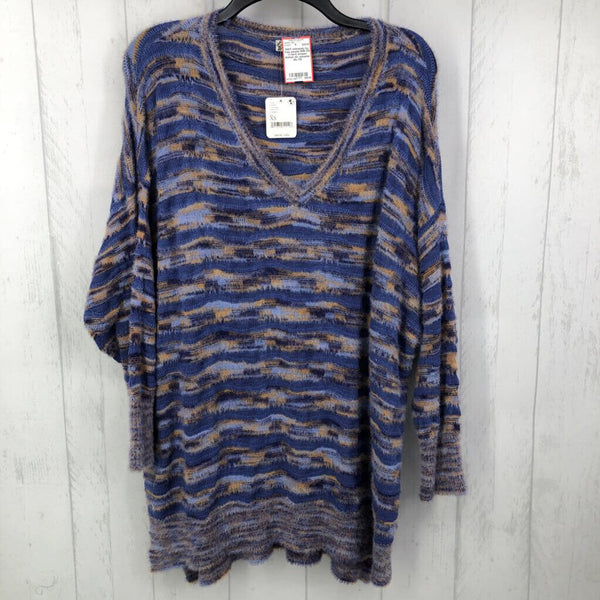 R88 XS V-neck striped dolman slv sweater