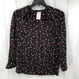 L Printed button down l/s top