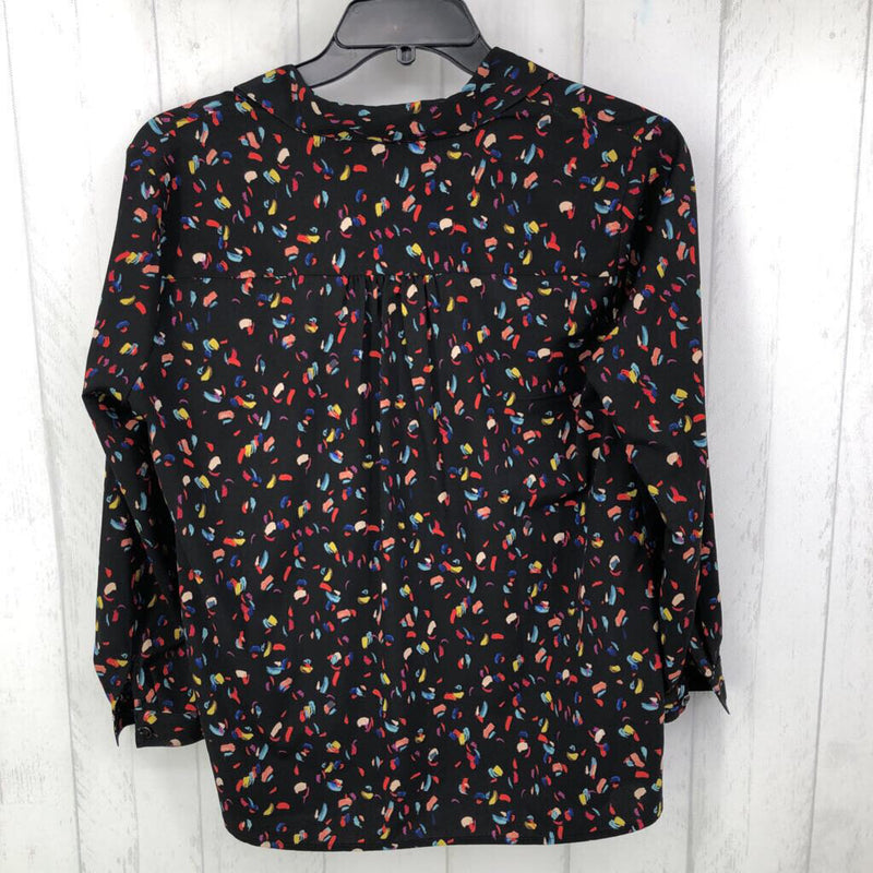 L Printed button down l/s top