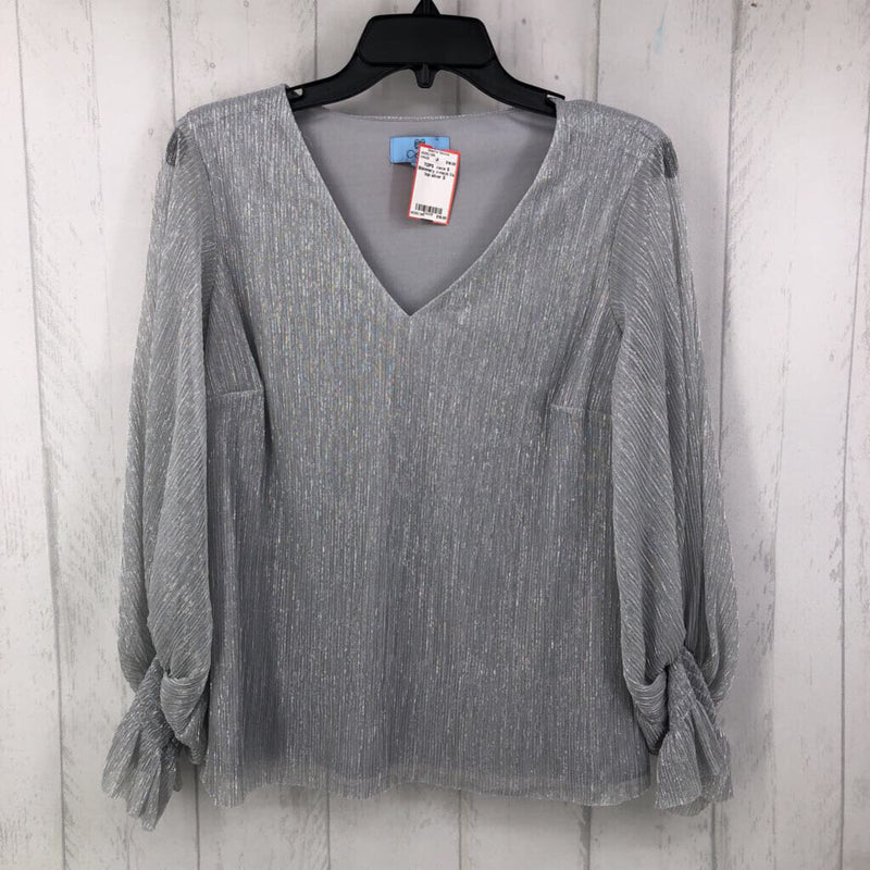 S Shimmery v-neck l/s top