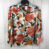 M Flo print button down l/s top