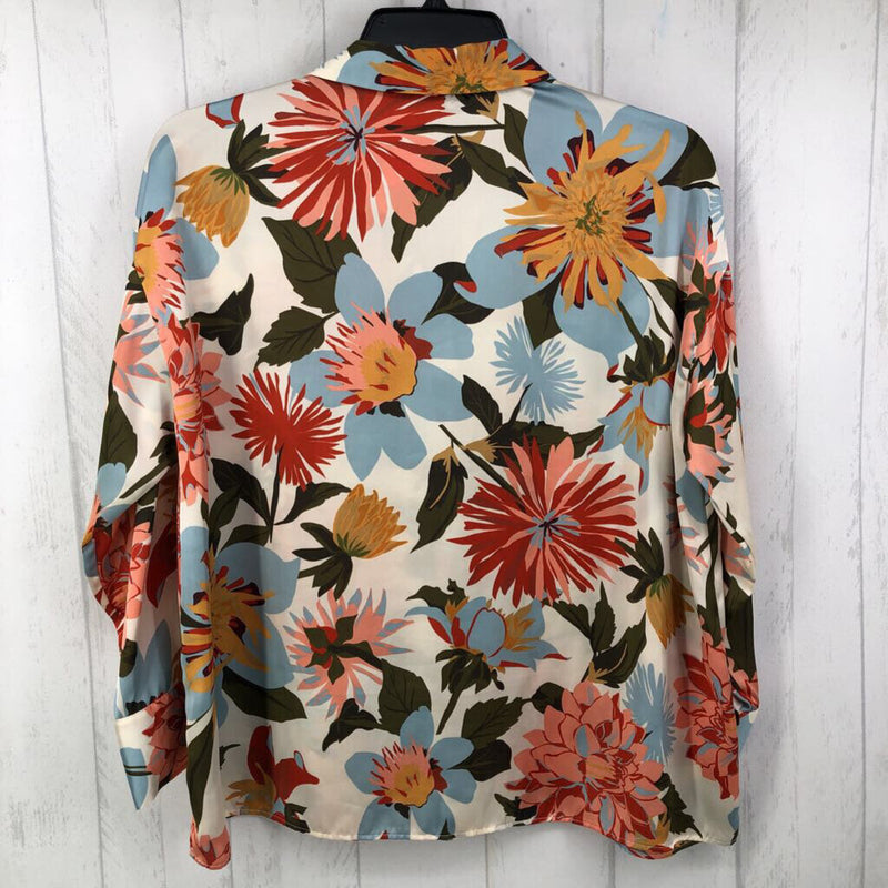 M Flo print button down l/s top