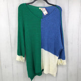 S Colorblock 3/4 slv sweater