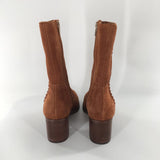 8 suede heel side zip boots