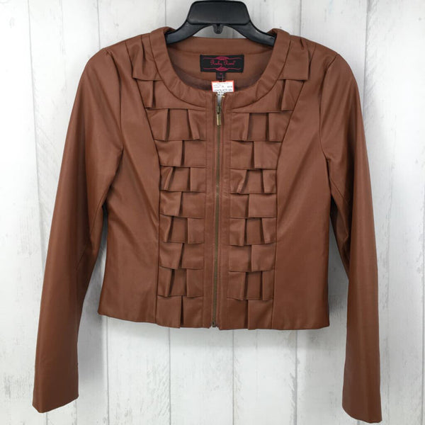 M Ruffled faux leather jacket