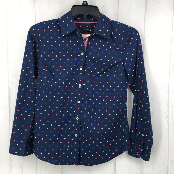 XS Polka dot button down l/s top