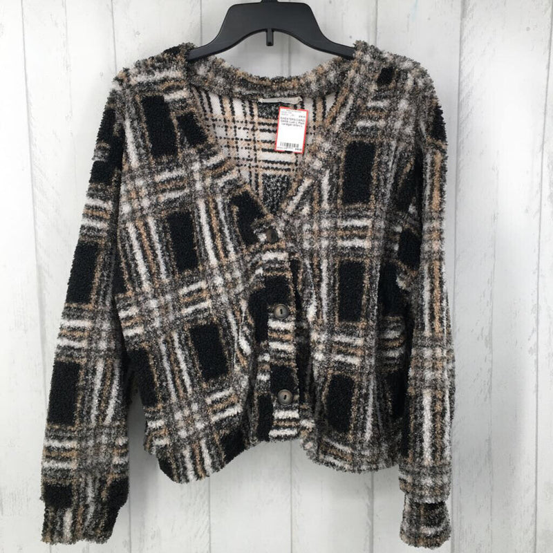 L Plaid cardigan