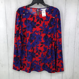 L l/s flower print top