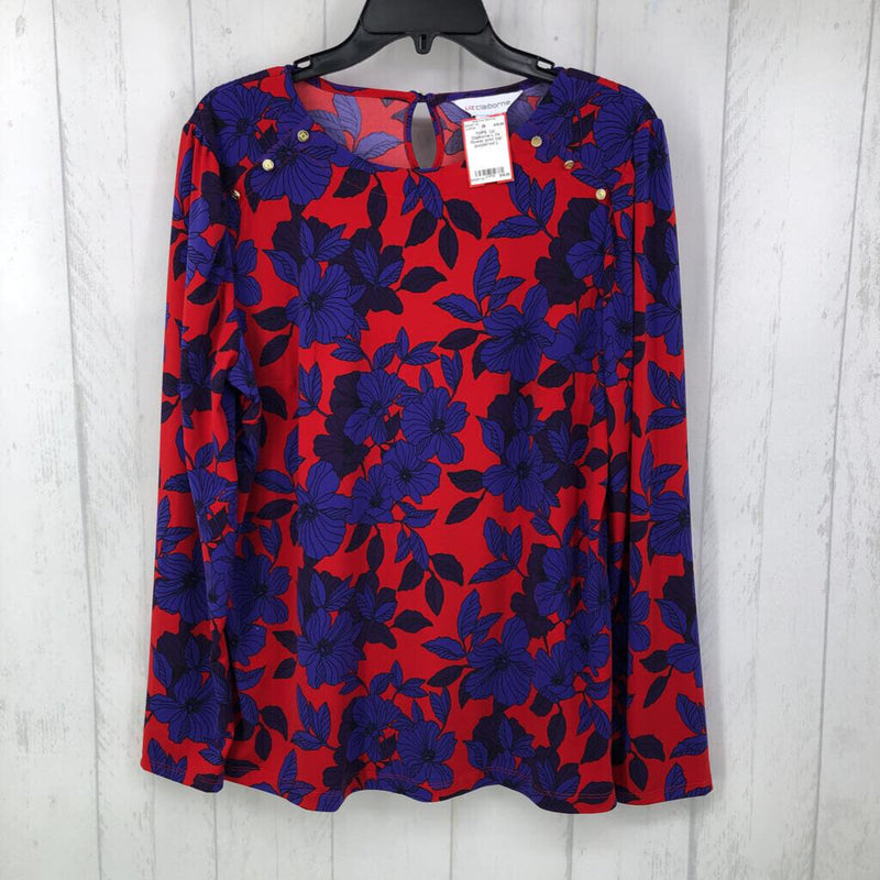 L l/s flower print top