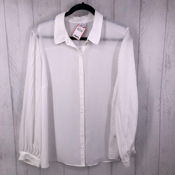 XXL pleated l/s button shirt