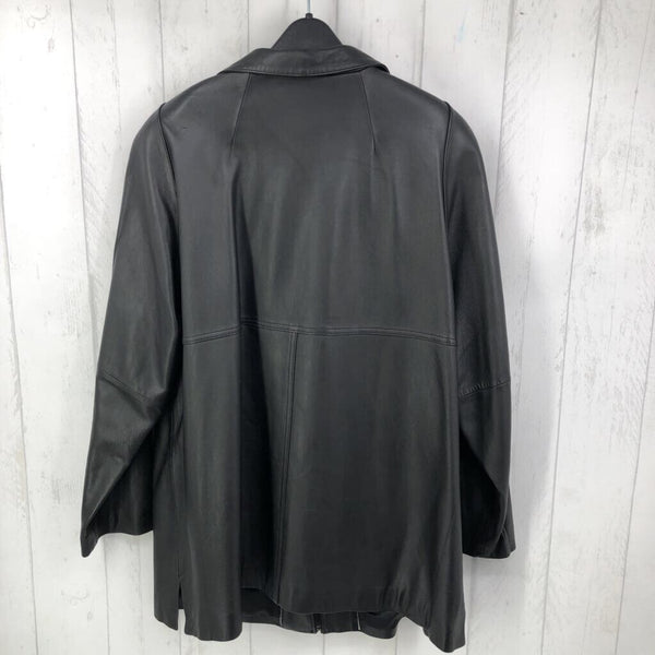 1x zip leather coat