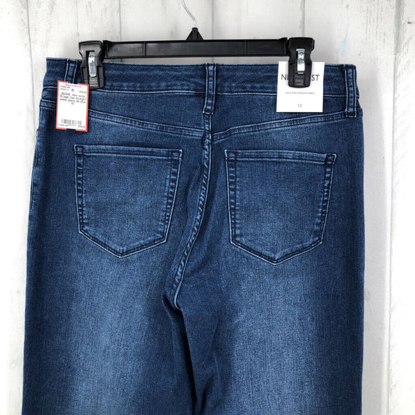 10 high rise straight ankle jeans