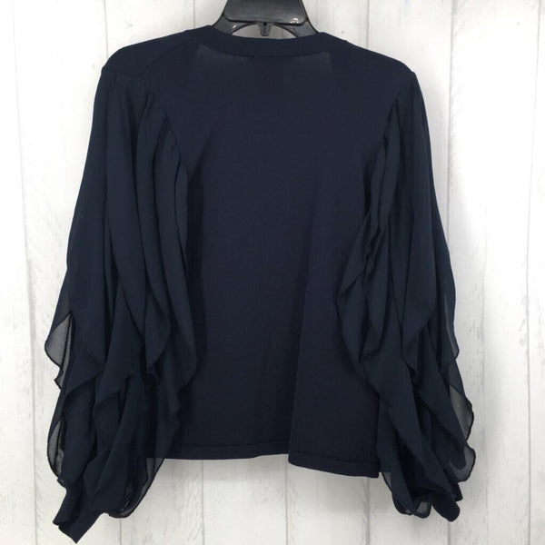 S(0) ruffle slv open crop cardigan