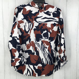 M(1) print button shirt