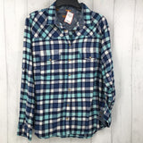 XL l/s plaid check button shirt