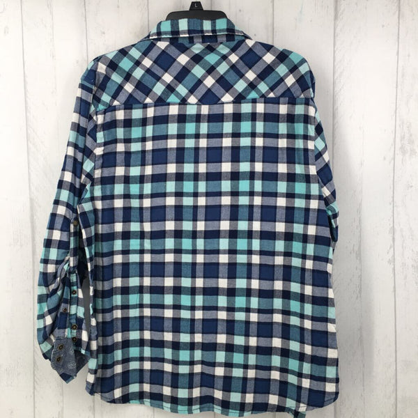 XL l/s plaid check button shirt