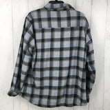 XL faux fur lined snap plaid shacket