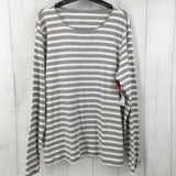 R25 XL stripe l/s crew neck top