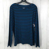 R25 XL stripe l/s crew neck top