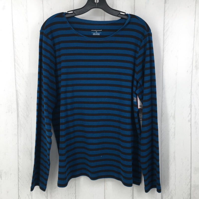 R25 XL stripe l/s crew neck top