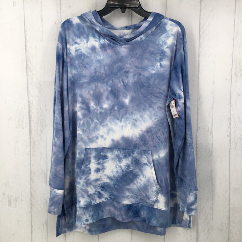 XL l/s tie-dye top w/ hood