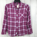 M Plaid button down l/s top