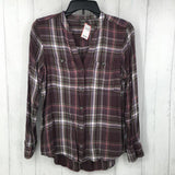 M Plaid button down l/s top