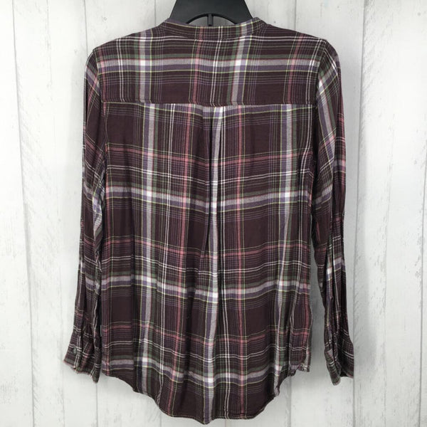 M Plaid button down l/s top