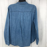 S Denim button down l/s top