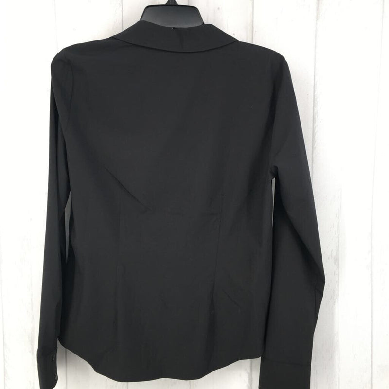 M Pleated front button down l/s top