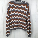 L stripe crop sweater