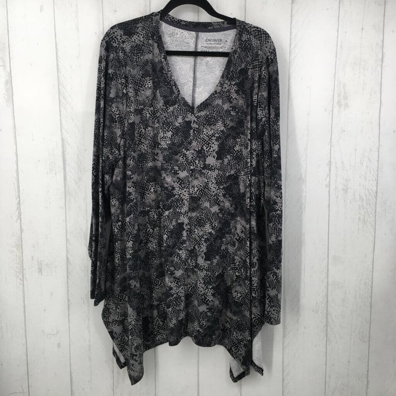 3X Printed v-neck l/s tunic