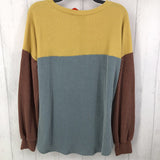 M l/s ribbed color block top