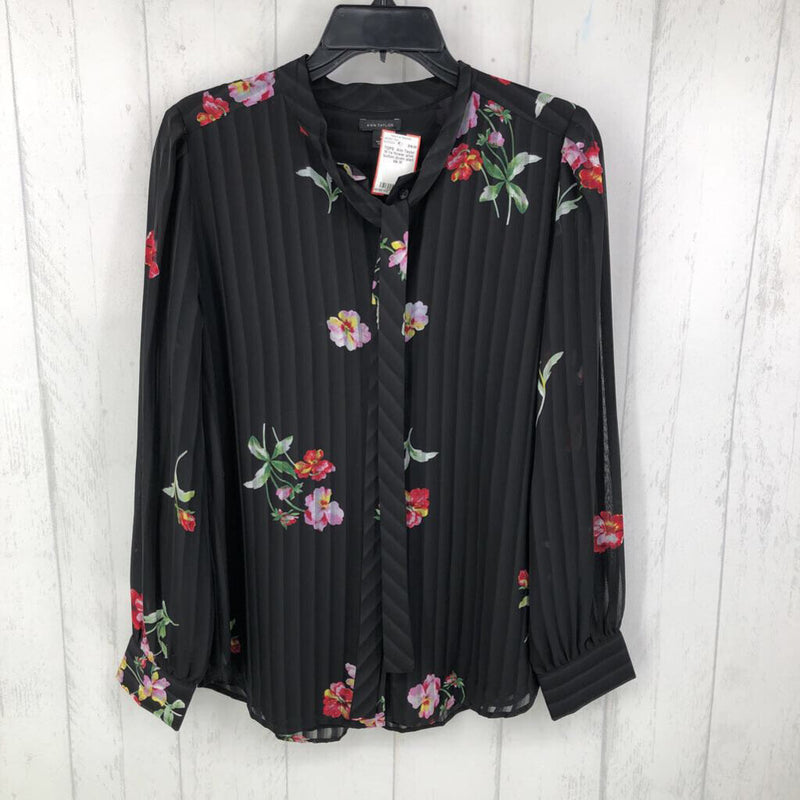 M l/s flower print button down shirt