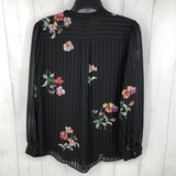 M l/s flower print button down shirt