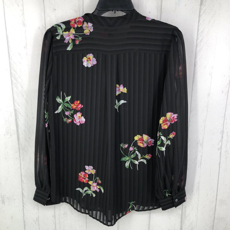 M l/s flower print button down shirt