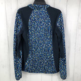 M l/s print quarter zip top