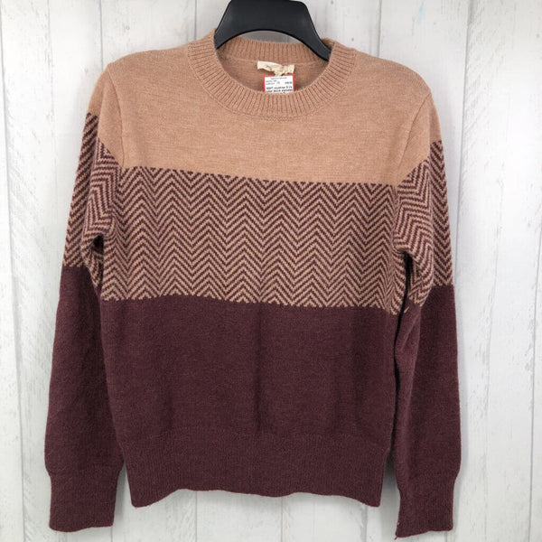 S l/s color block sweater