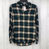 S Plaid button down l/s top