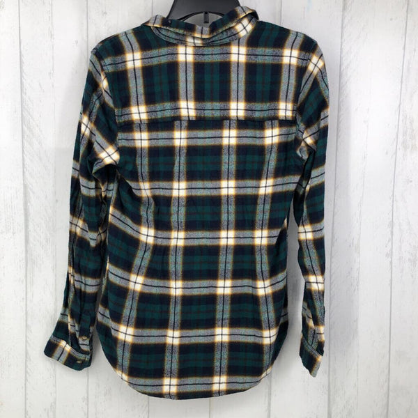 S Plaid button down l/s top