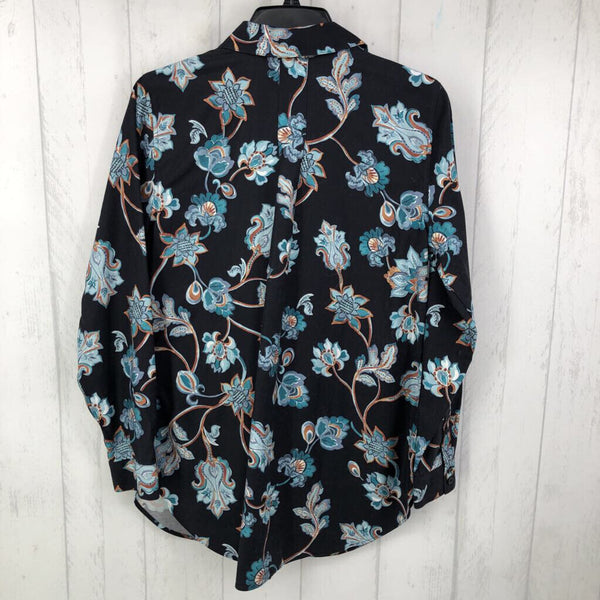 6(0.5) l/s floral 3/4 slv button shirt