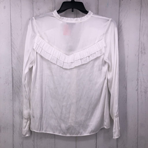 M l/s button tiered ruffle shirt