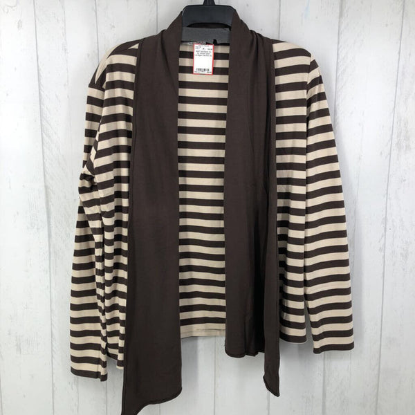 XL l/s stripe open cardigan