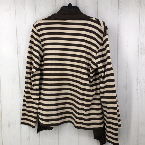 XL l/s stripe open cardigan