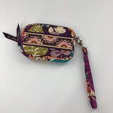 leaf print quilted wristlet